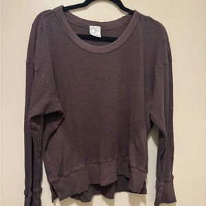 Aerie Brown Oversized Crewneck Sweatshirt